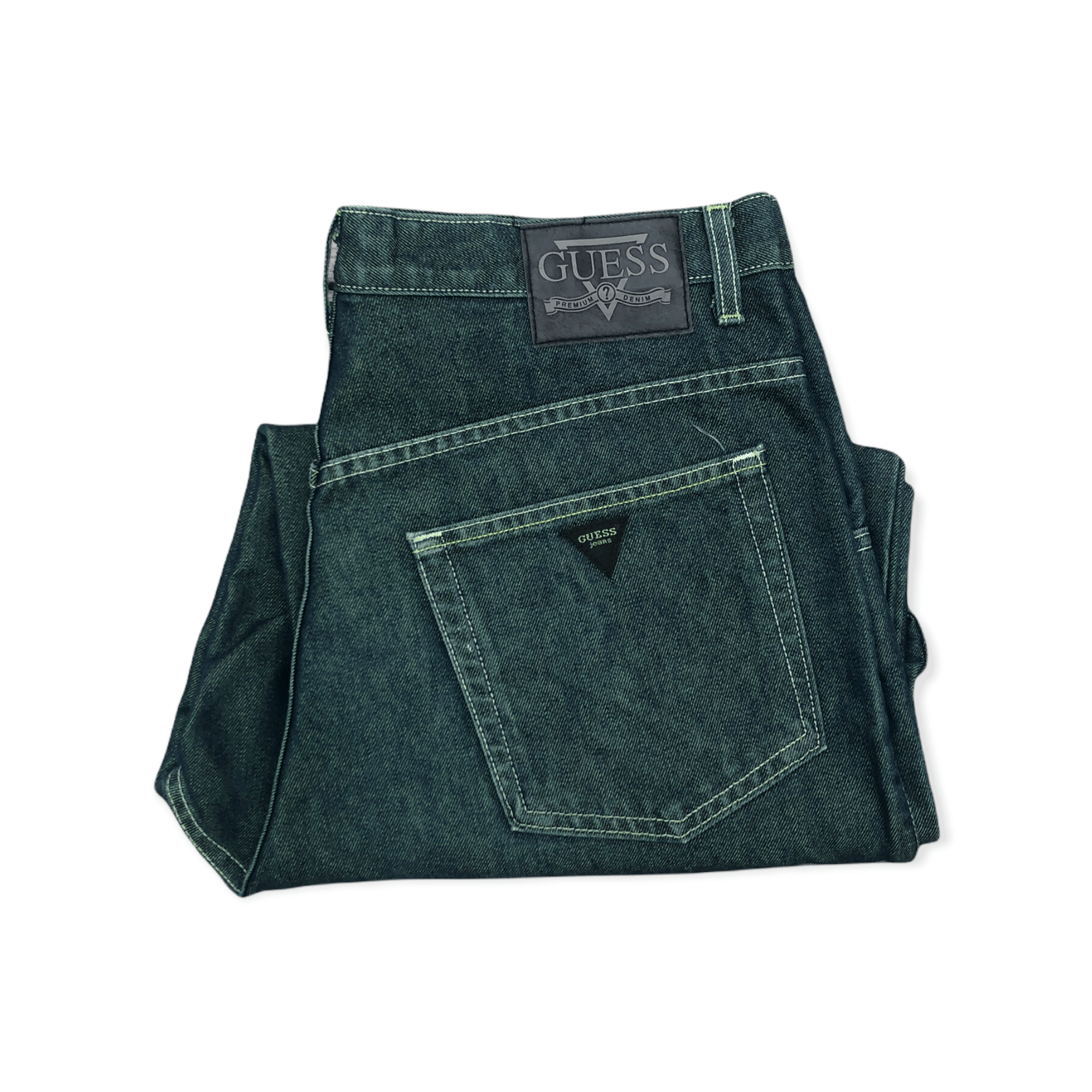 Vintage RARE Guess Jeans 075 Pascal Fit Green/Blue Tint Size 34 | Grailed