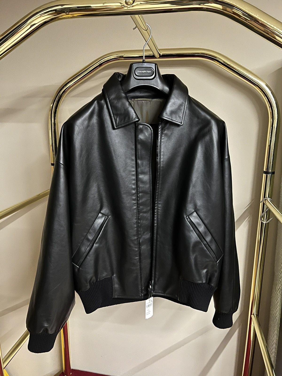 Fear of god leather on sale jacket