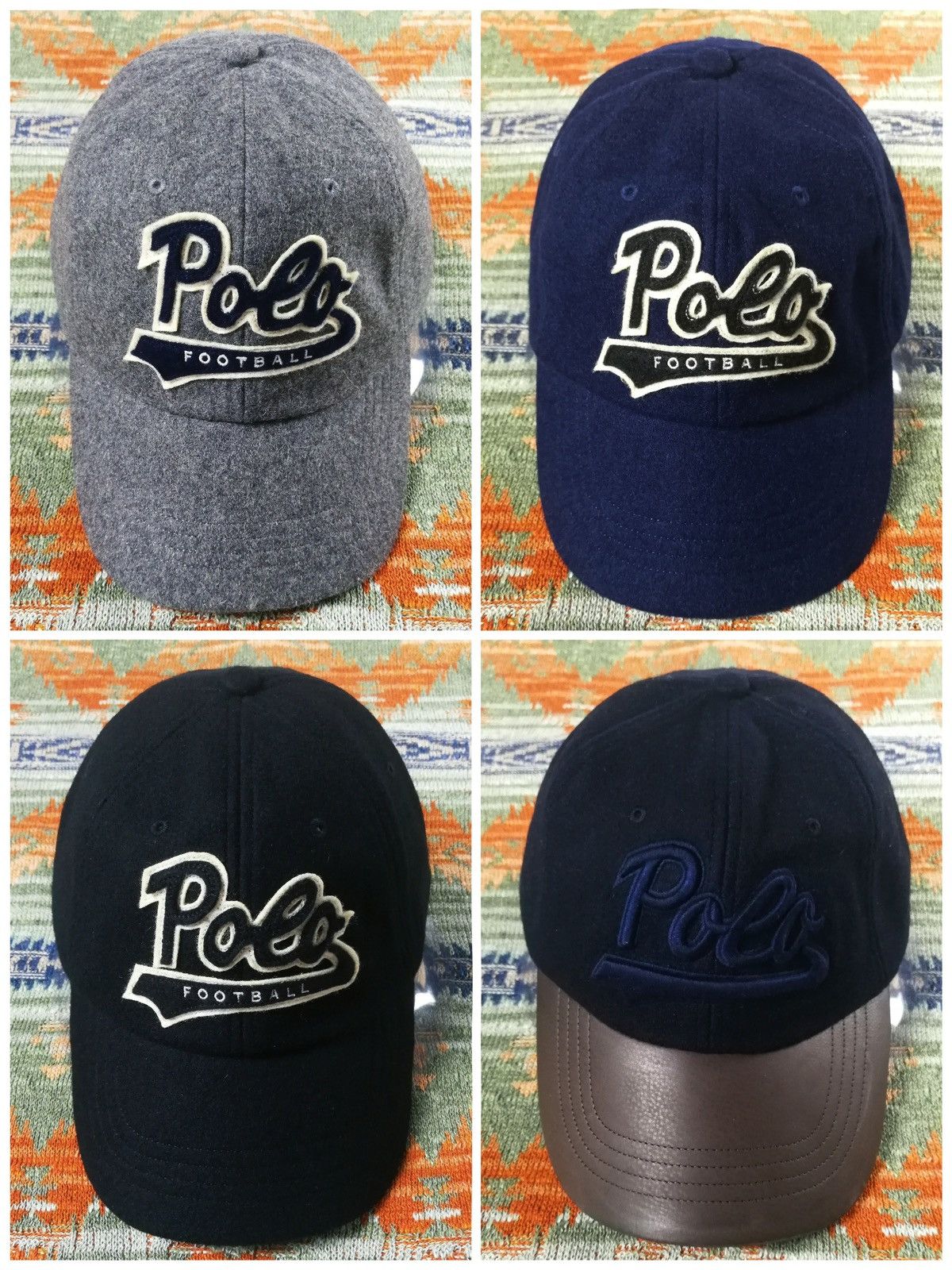 Polo Ralph Lauren wool leather baseball hat baseball cap