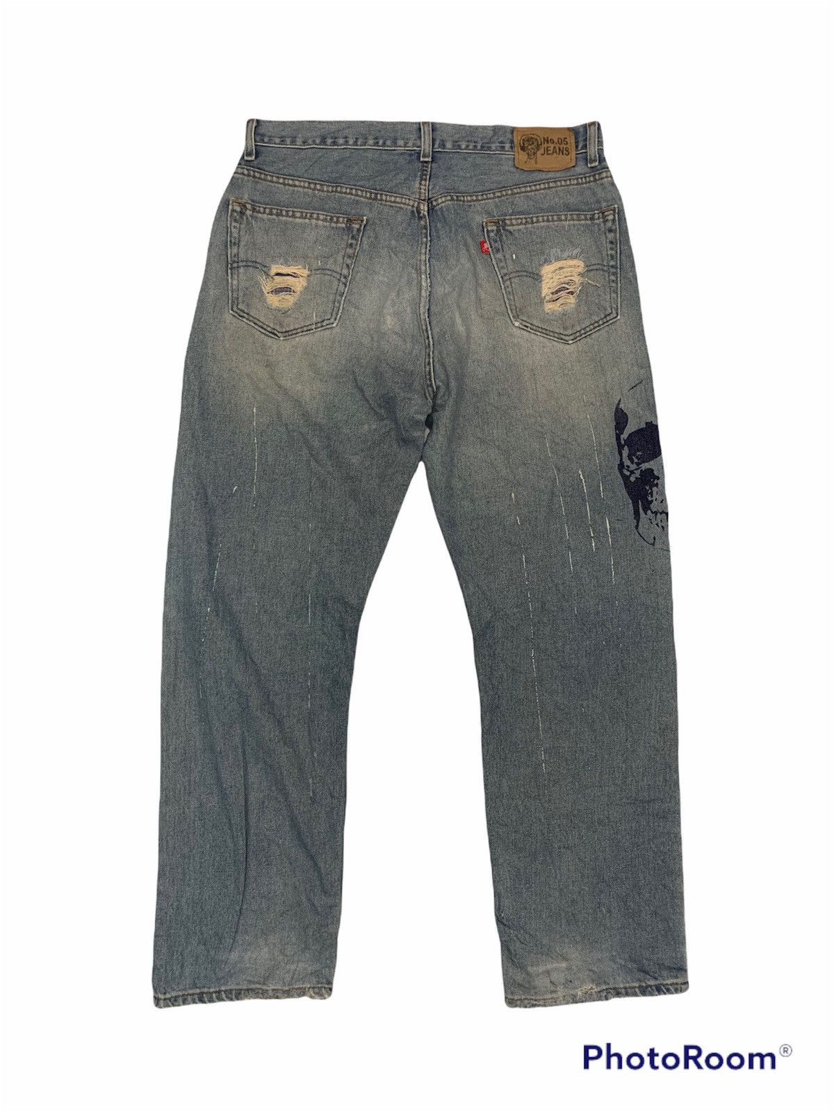 Other No.05 jeans distressed denim skulls denim pants Size US 37 - 3 Thumbnail