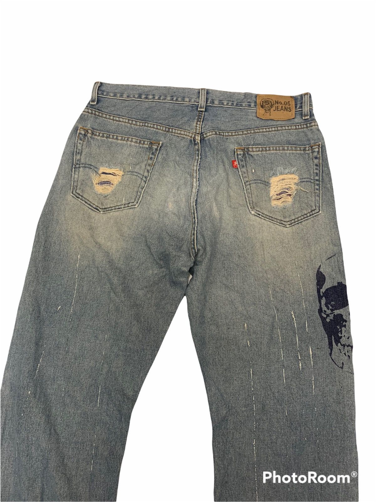 Other No.05 jeans distressed denim skulls denim pants Size US 37 - 4 Thumbnail