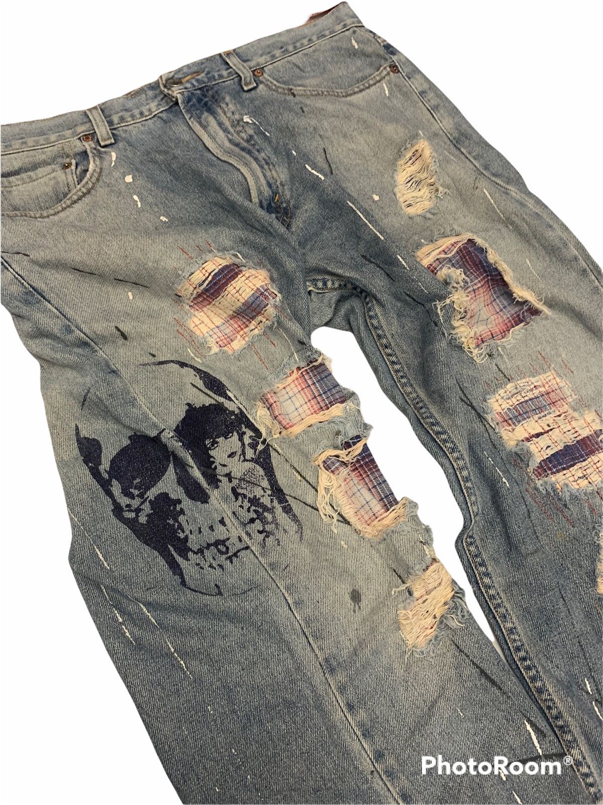 Other No.05 jeans distressed denim skulls denim pants Size US 37 - 5 Thumbnail