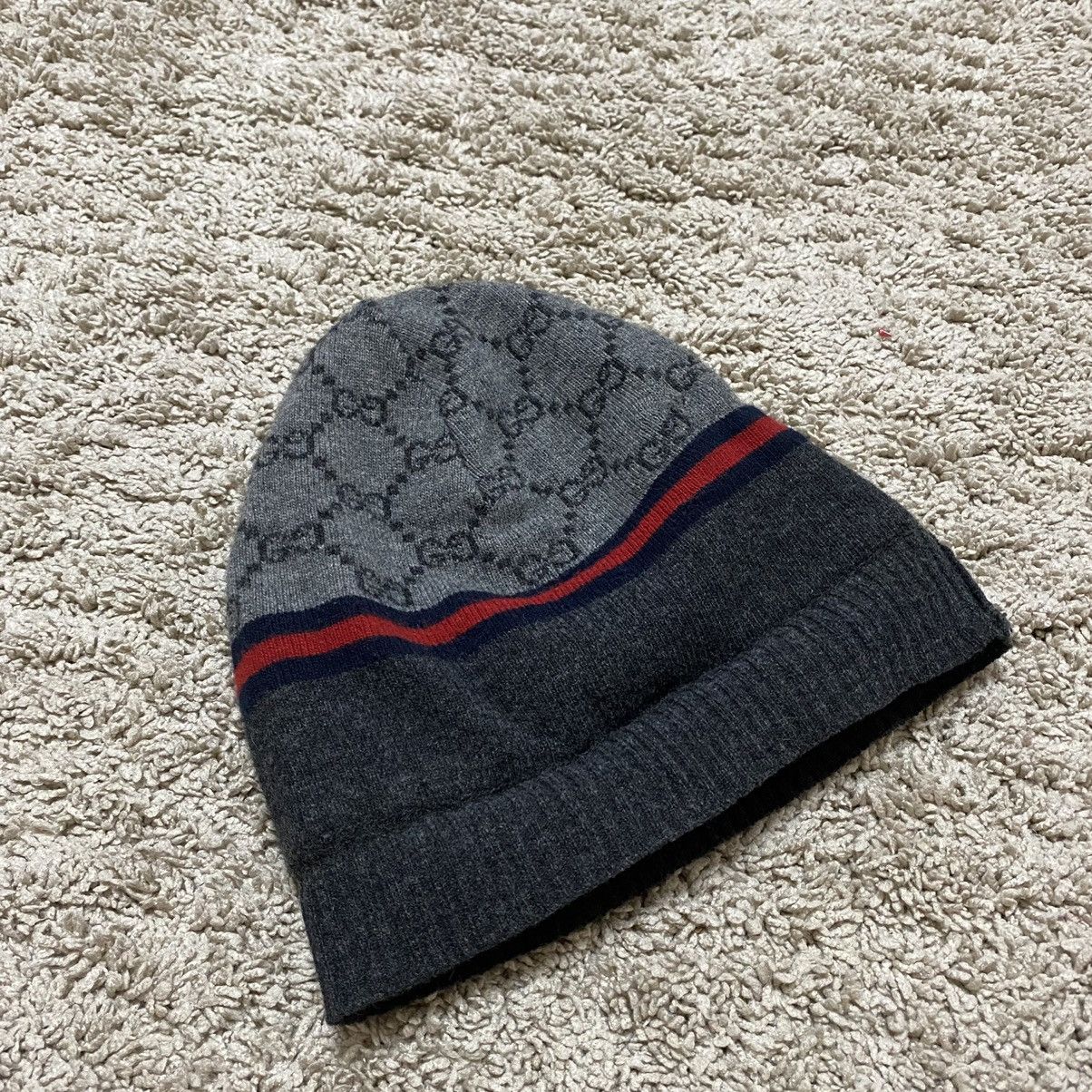 Gucci Gucci Monogram Logo Stripe Wool Cashemere Beanie Size ONE SIZE - 2 Thumbnail