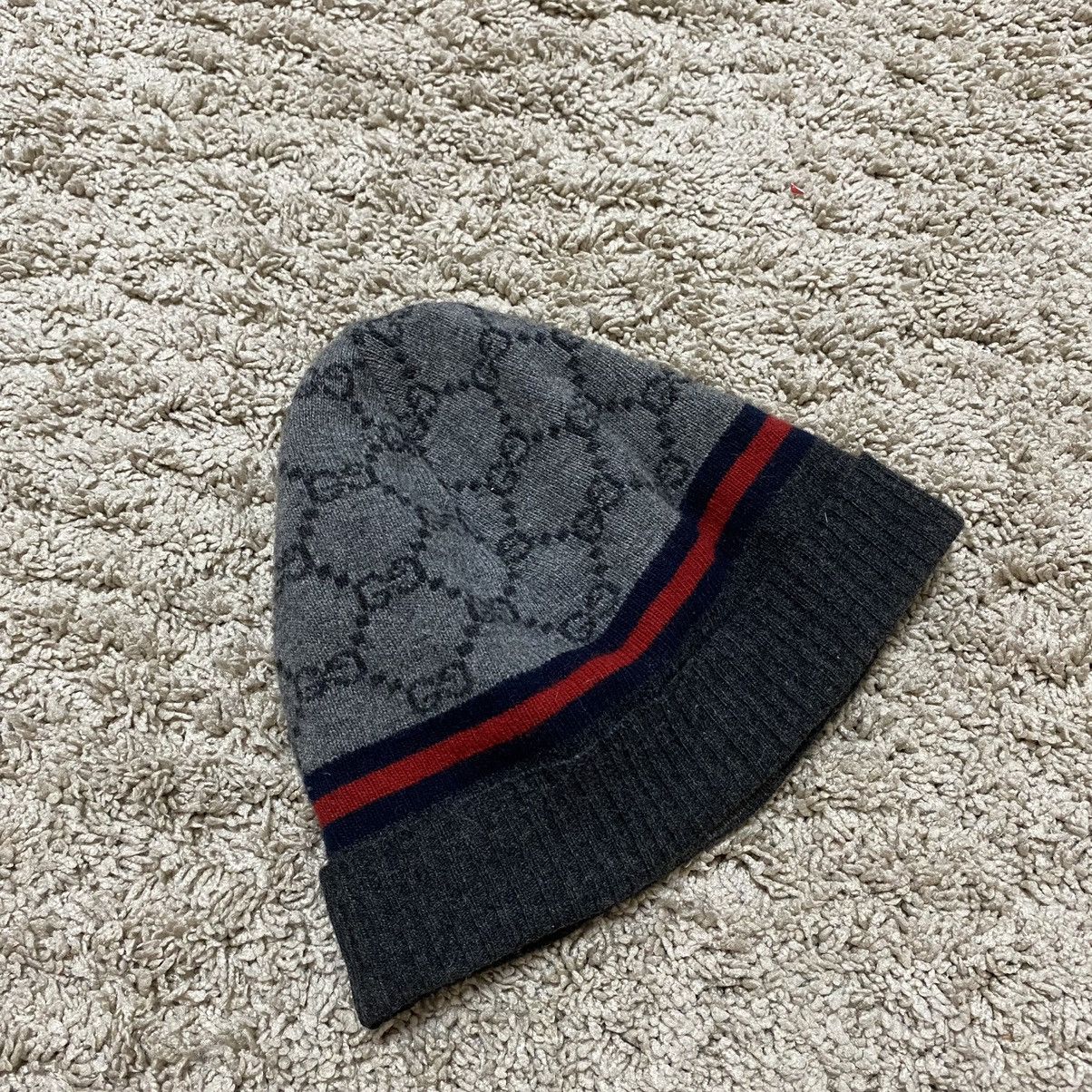 Gucci Gucci Monogram Logo Stripe Wool Cashemere Beanie Size ONE SIZE - 1 Thumbnail