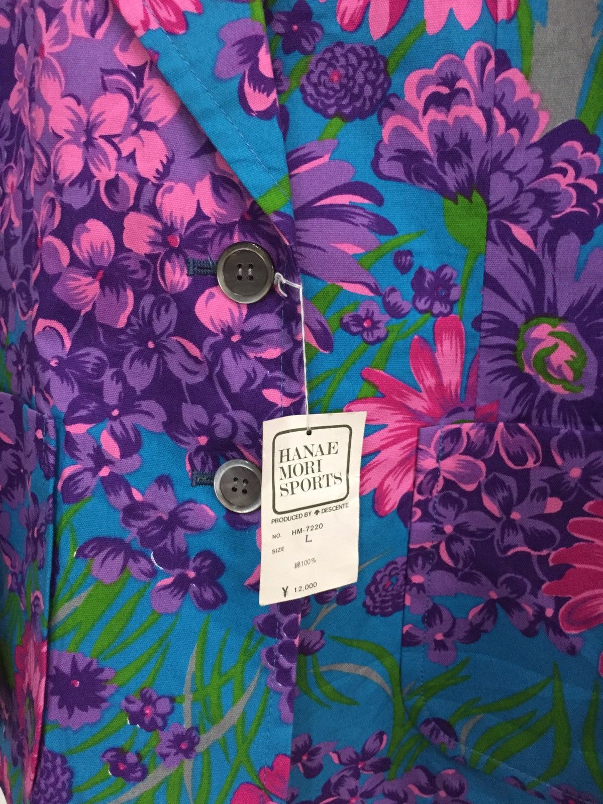 Hanae Mori 1980s Hanae Mori Japan Multicolor Floral NWT Button Jacket Size US S / EU 44-46 / 1 - 3 Thumbnail