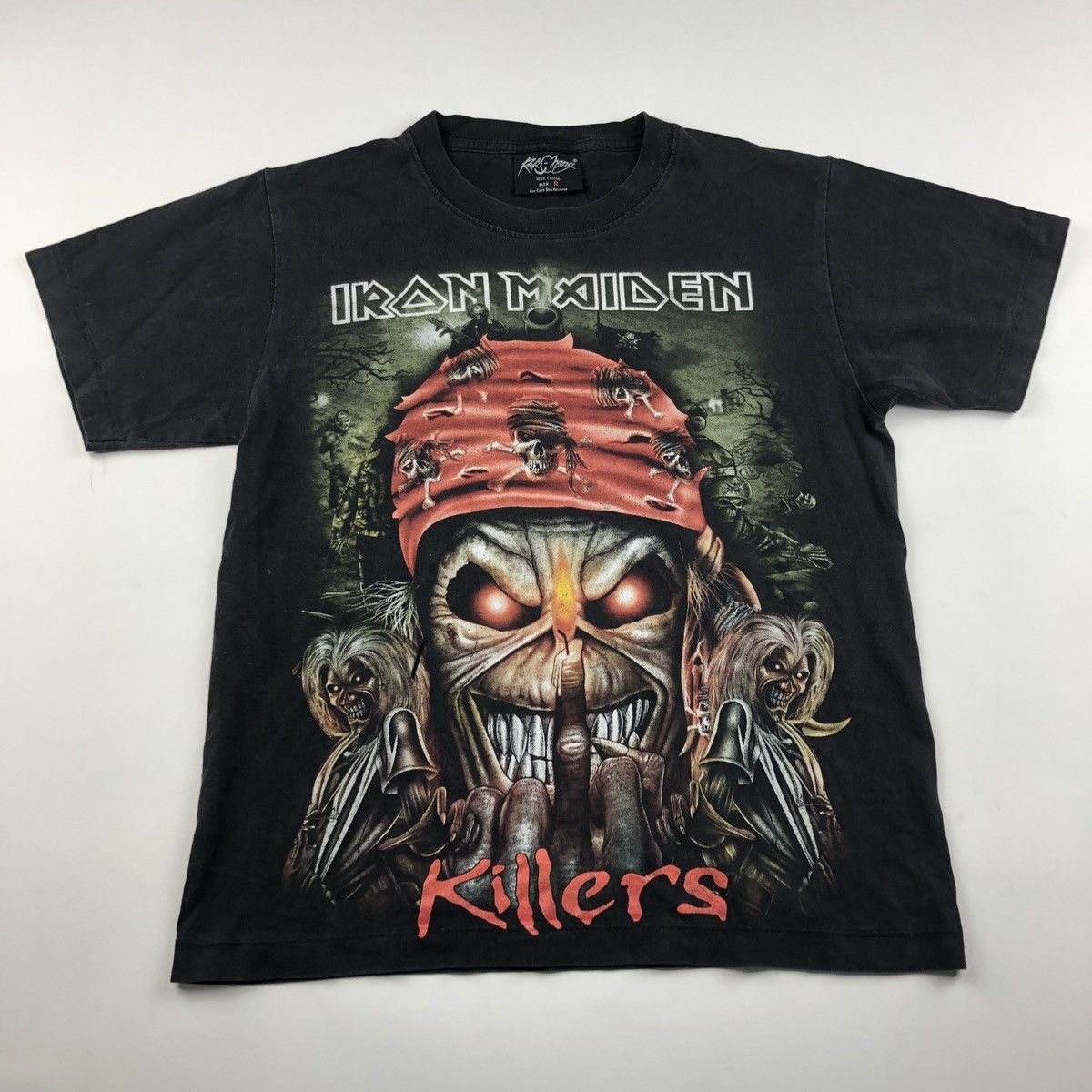 Vintage Y2K 2003 Iron Maiden Killers Graphic Print Black Rock Band Tee Gothic Style hotsell Skeleton Ax Graphic Design Tshirt Size 3X XXXL