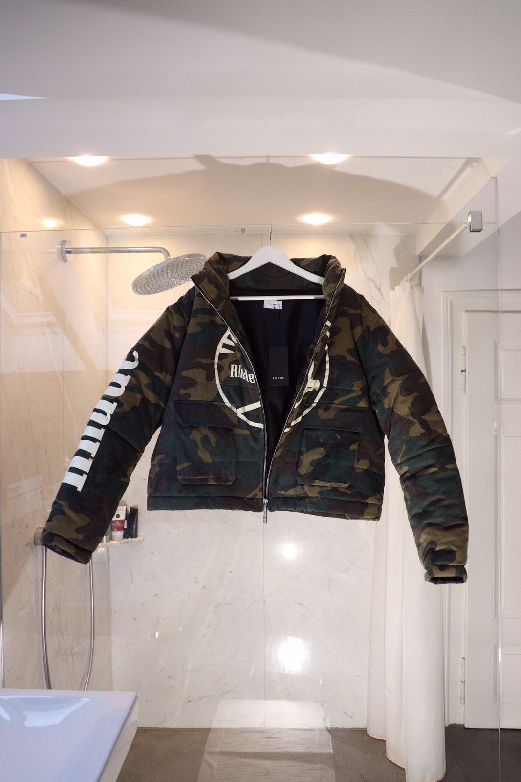 100％の保証 RHUDE] CAMO PUFFER CAMO PUFFER USED加工 19AW パファージャケット メンズ