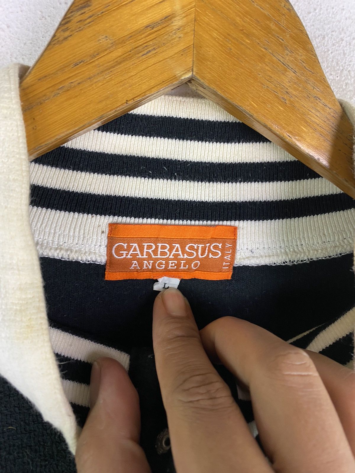 Designer Vintage Garbasus Angelo Italy Henley Sweatshirt 90s Size US L / EU 52-54 / 3 - 6 Thumbnail