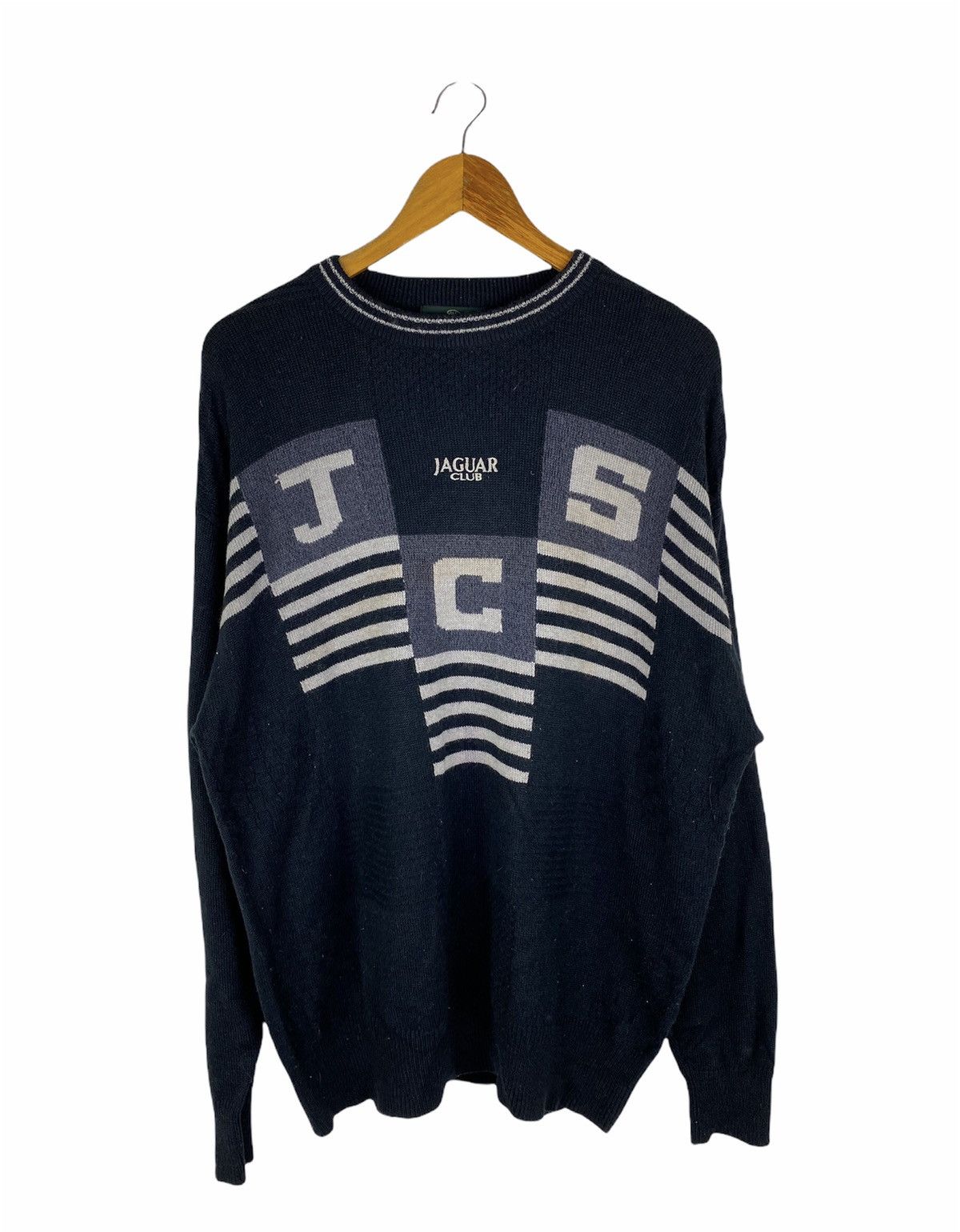 Japanese Brand × Vintage Vintage Jaguar Club Knit Sweater – Retro 90s Sportswear Size US XL / EU 56 / 4 - 1 Thumbnail