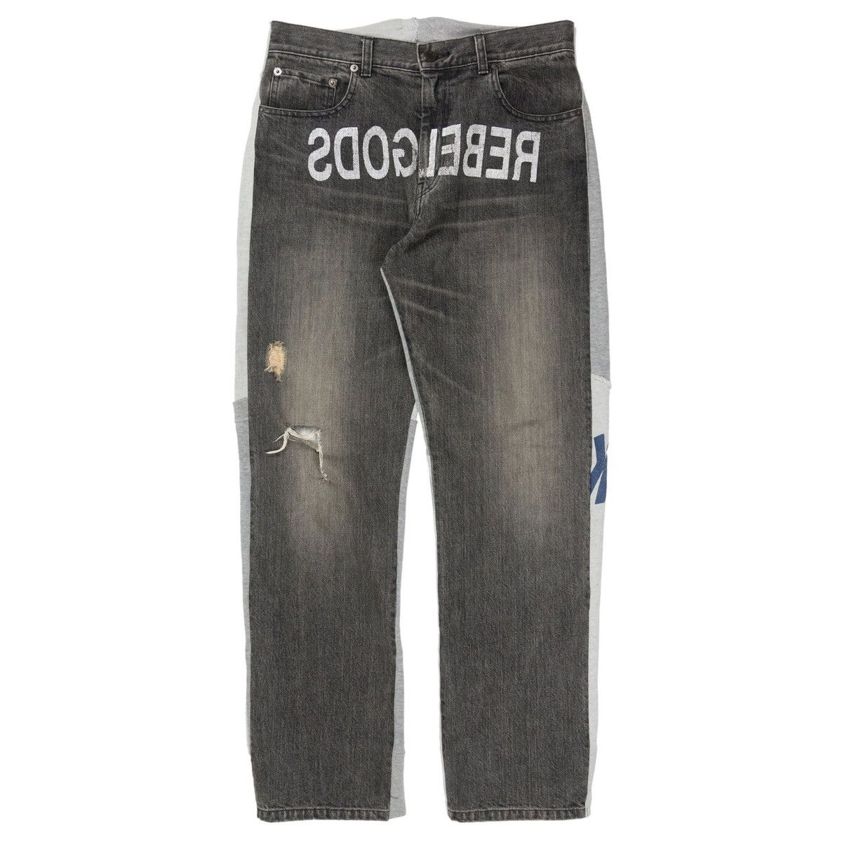 UNDERCOVER REBELGODS HYBRID DENIM JEANS