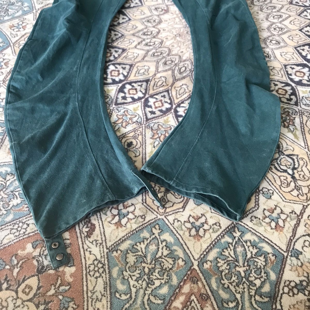 PPFM PPFM Green Denim Curve Leg Zipper Pants Size US 34 / EU 50 - 16 Thumbnail