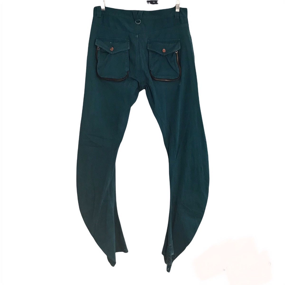 PPFM PPFM Green Denim Curve Leg Zipper Pants Size US 34 / EU 50 - 2 Thumbnail