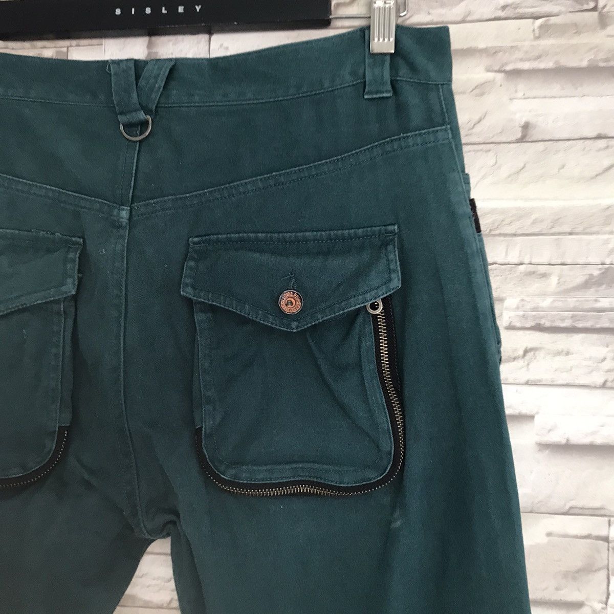 PPFM PPFM Green Denim Curve Leg Zipper Pants Size US 34 / EU 50 - 12 Thumbnail