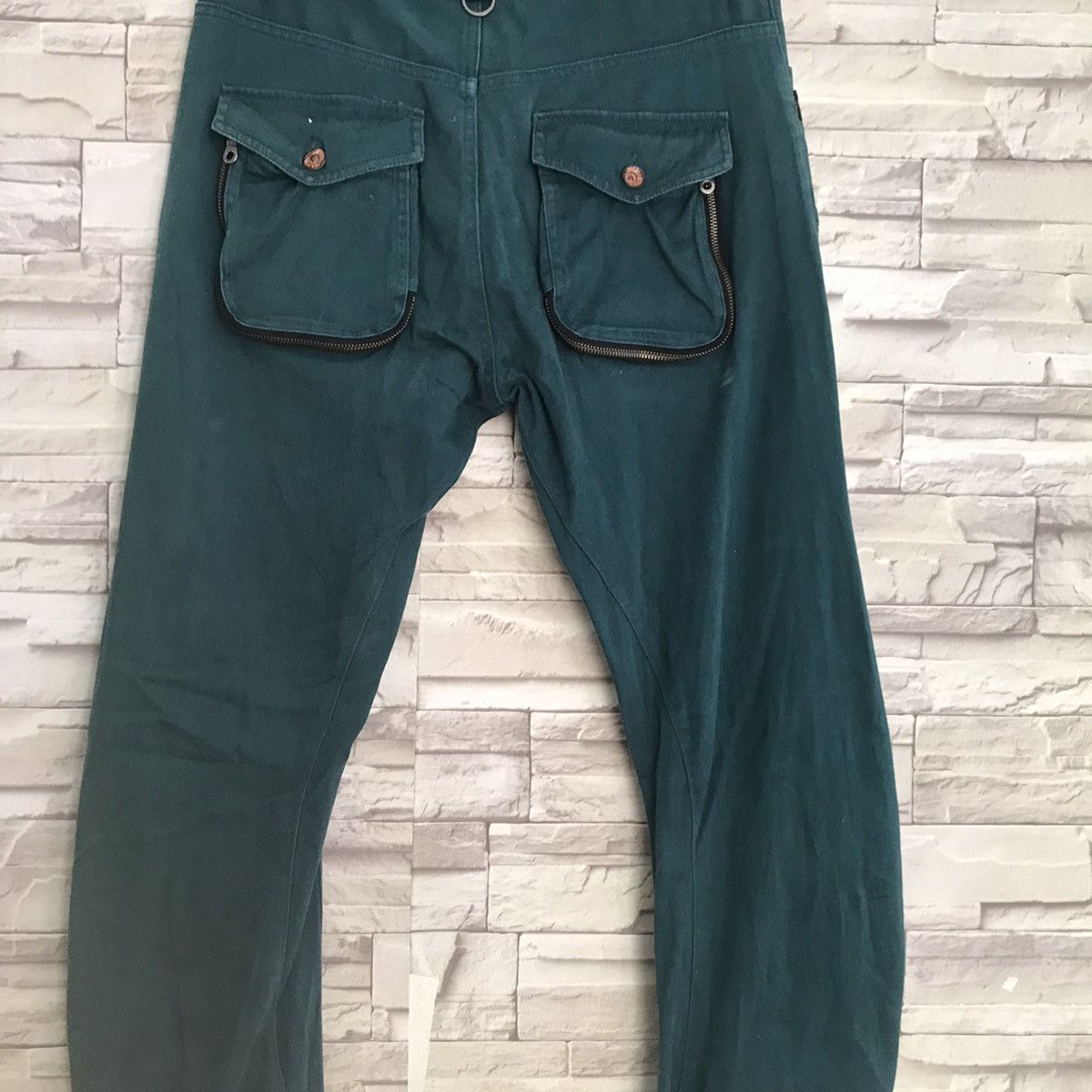 PPFM PPFM Green Denim Curve Leg Zipper Pants Size US 34 / EU 50 - 13 Thumbnail