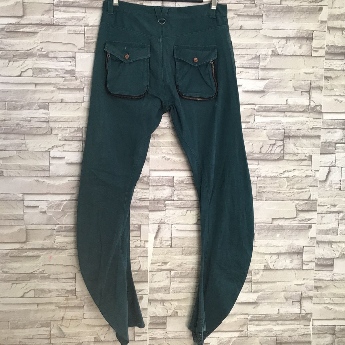 PPFM PPFM Green Denim Curve Leg Zipper Pants Size US 34 / EU 50 - 9 Thumbnail