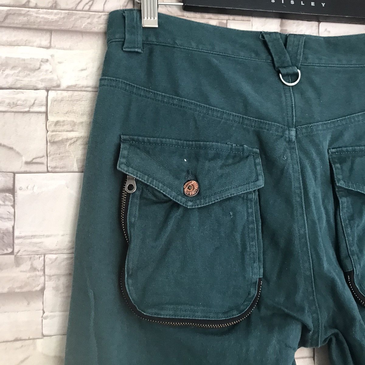 PPFM PPFM Green Denim Curve Leg Zipper Pants Size US 34 / EU 50 - 11 Thumbnail
