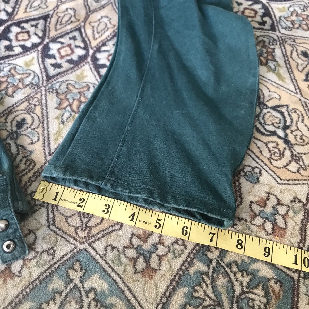 PPFM PPFM Green Denim Curve Leg Zipper Pants Size US 34 / EU 50 - 19 Thumbnail