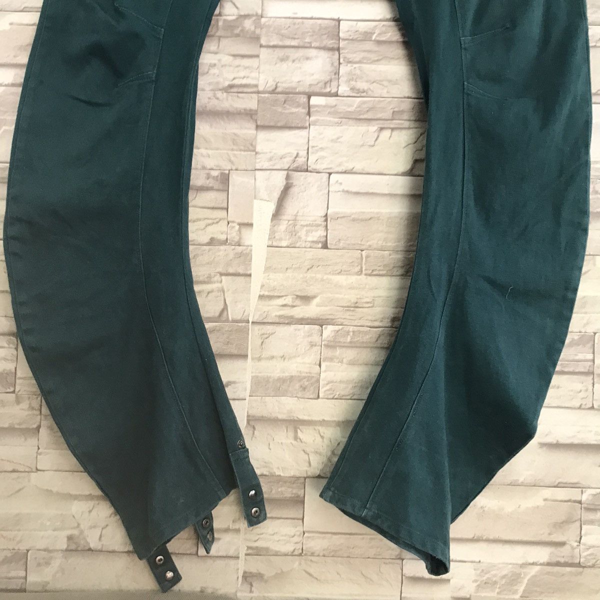 PPFM PPFM Green Denim Curve Leg Zipper Pants Size US 34 / EU 50 - 6 Thumbnail