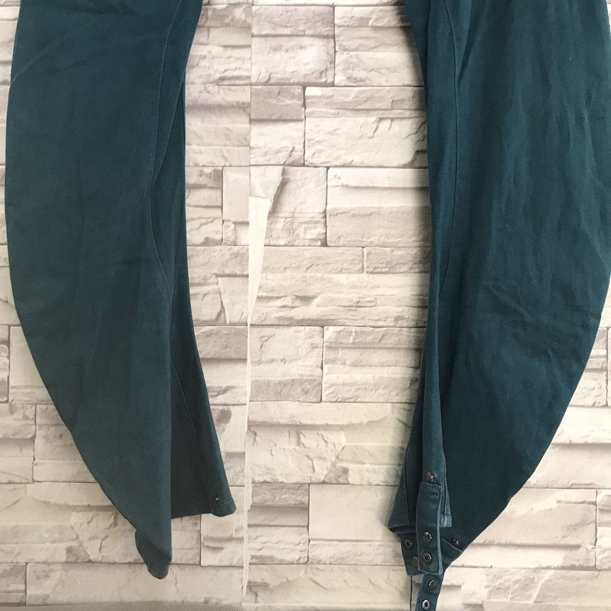PPFM PPFM Green Denim Curve Leg Zipper Pants Size US 34 / EU 50 - 14 Thumbnail