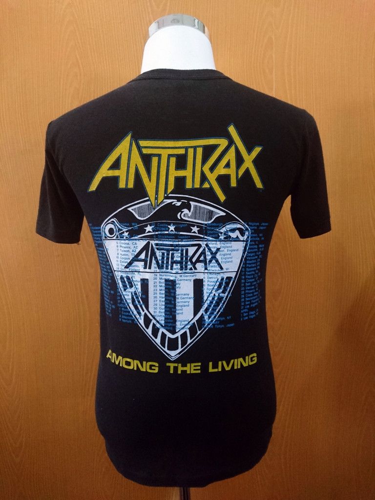 Vintage VINTAGE 80's ATHRAX AMONG THE LIVING TOUR 1987 Size US M / EU 48-50 / 2 - 2 Thumbnail