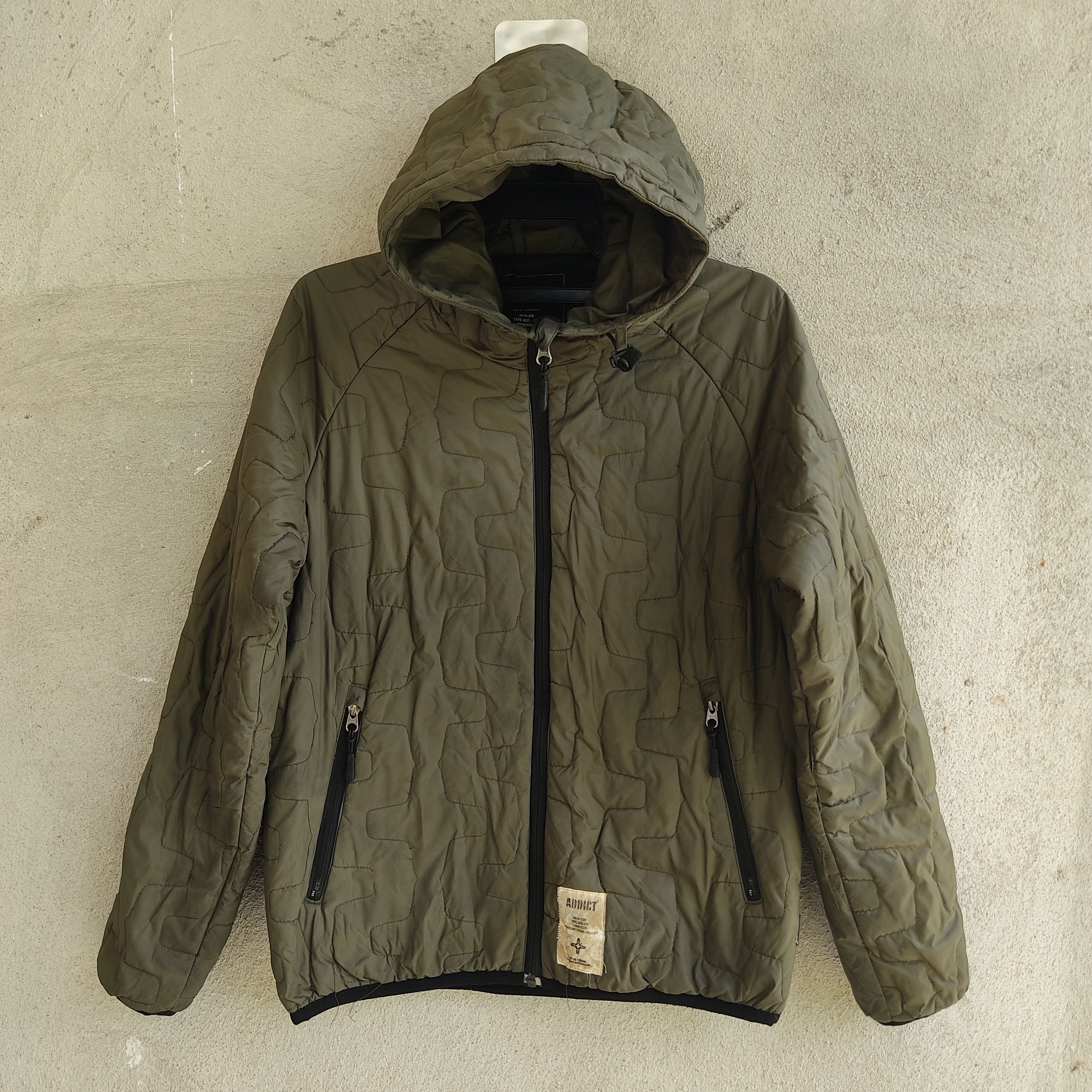 image of Addict Quilted Thermal Green Light Jacket, Men's (Size Small)