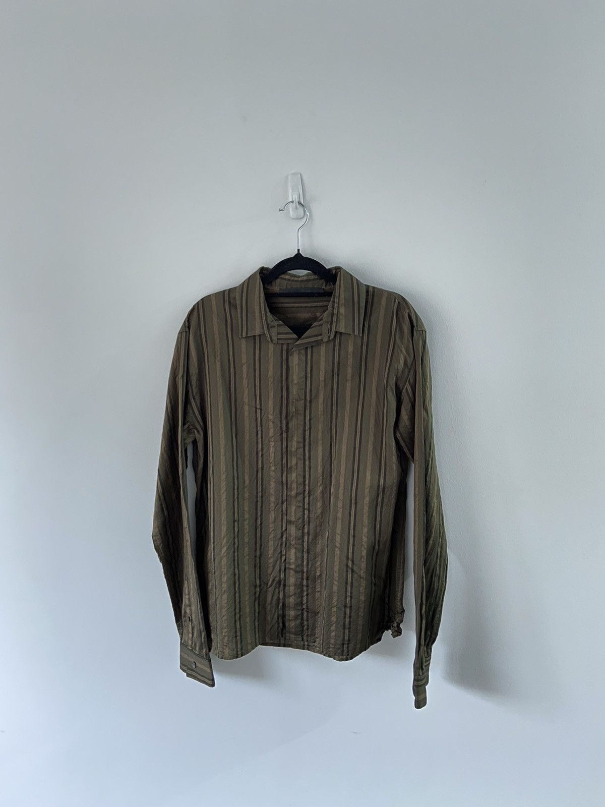 Haider Ackermann Regency-Striped Cotton-Blend Shirt Size US M / EU 48-50 / 2 - 7 Thumbnail