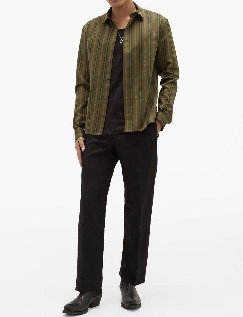 Haider Ackermann Regency-Striped Cotton-Blend Shirt Size US M / EU 48-50 / 2 - 2 Thumbnail