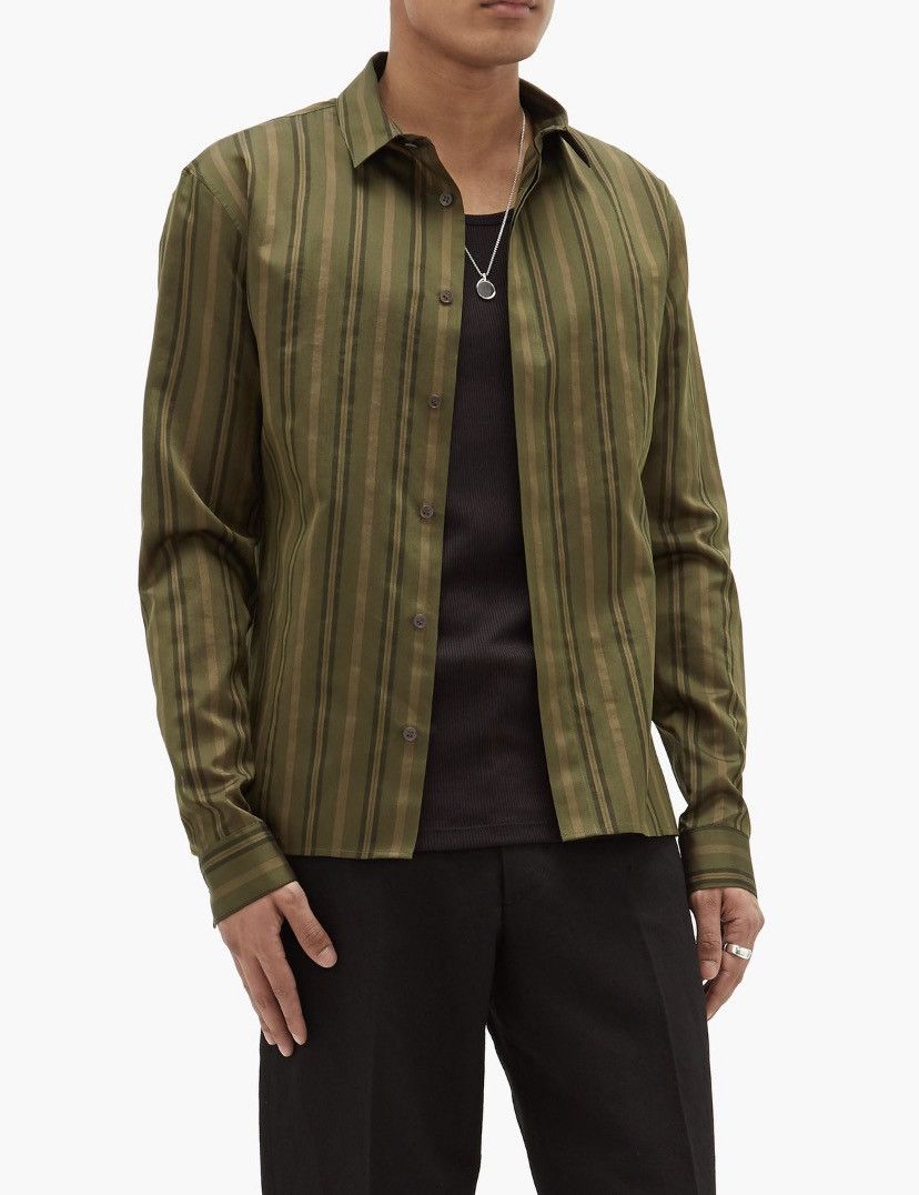 Haider Ackermann Regency-Striped Cotton-Blend Shirt Size US M / EU 48-50 / 2 - 6 Thumbnail