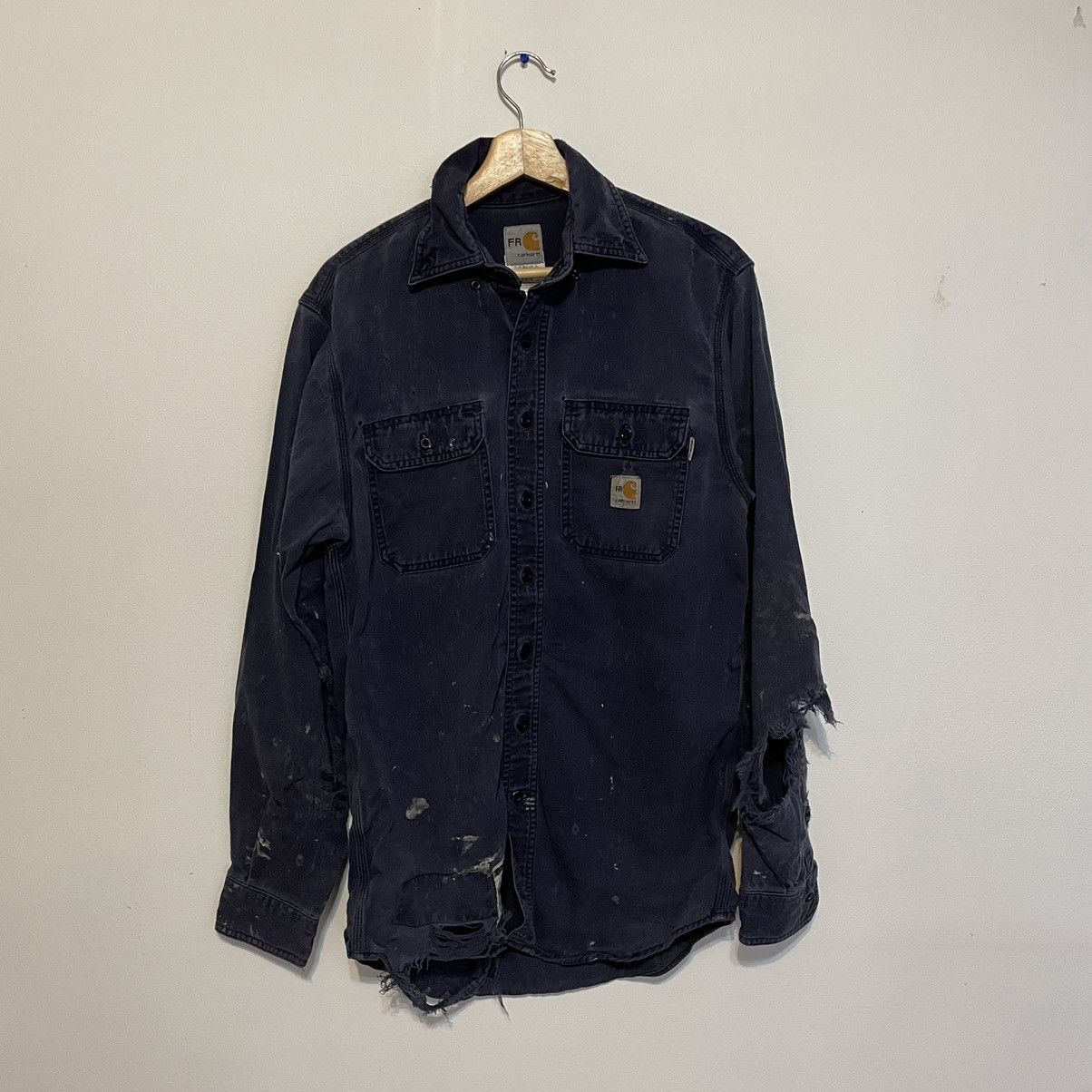 Vintage Vintage Carhartt Fire Resistant Button Up Distressed | Grailed