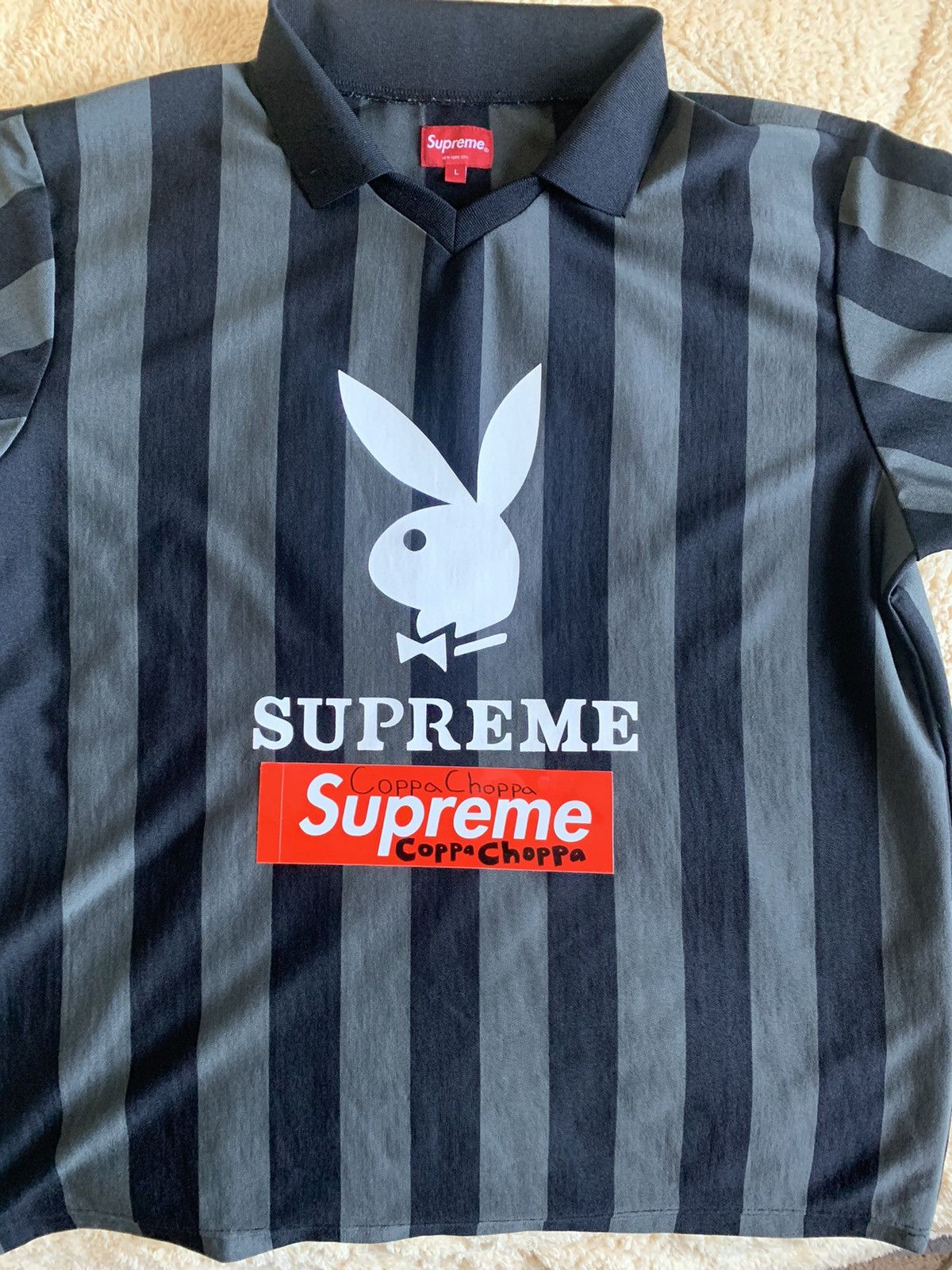 Supreme Supreme Playboy Soccer Jersey Black Large | Grailed