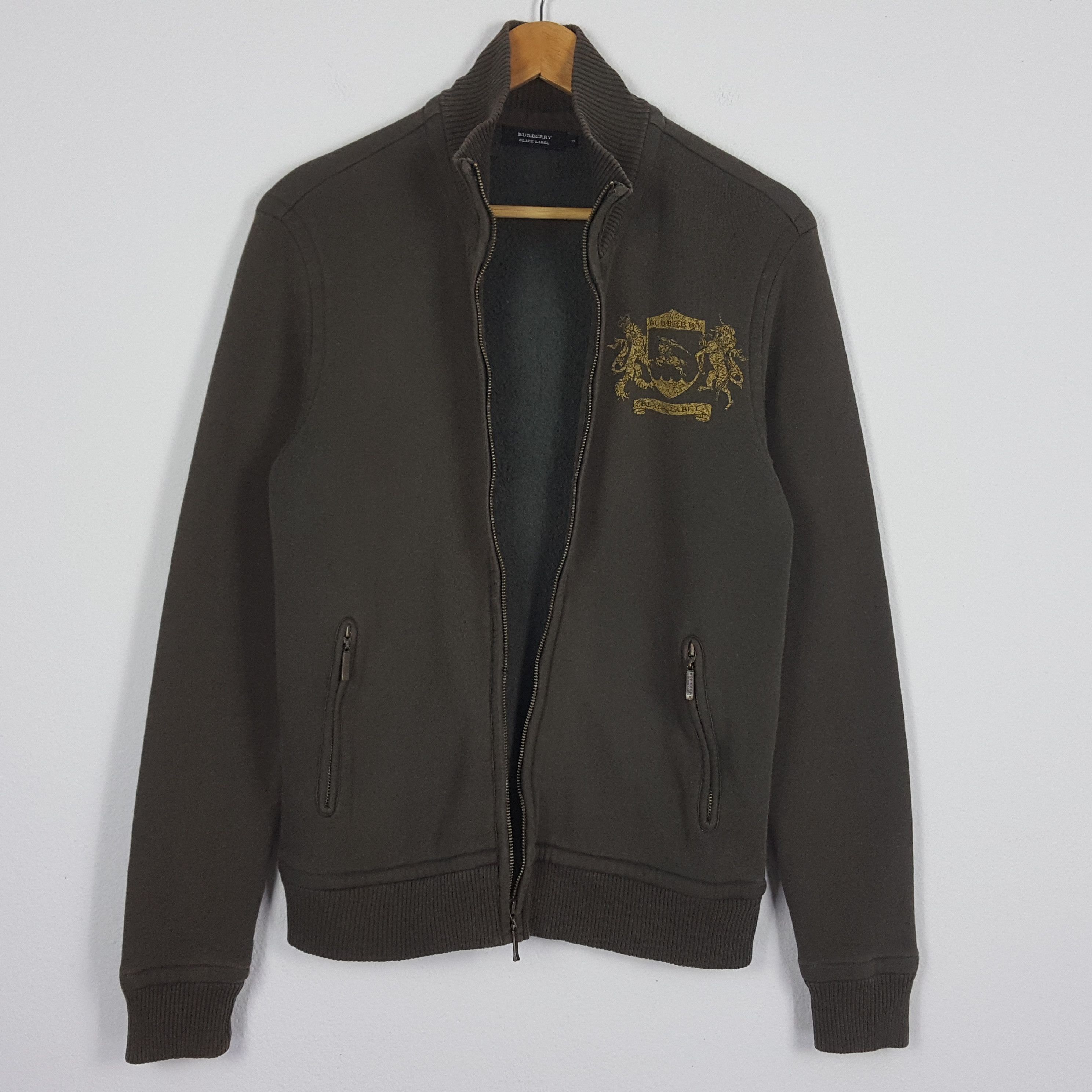 Vintage BURBERRY black label logo design sweater jacket