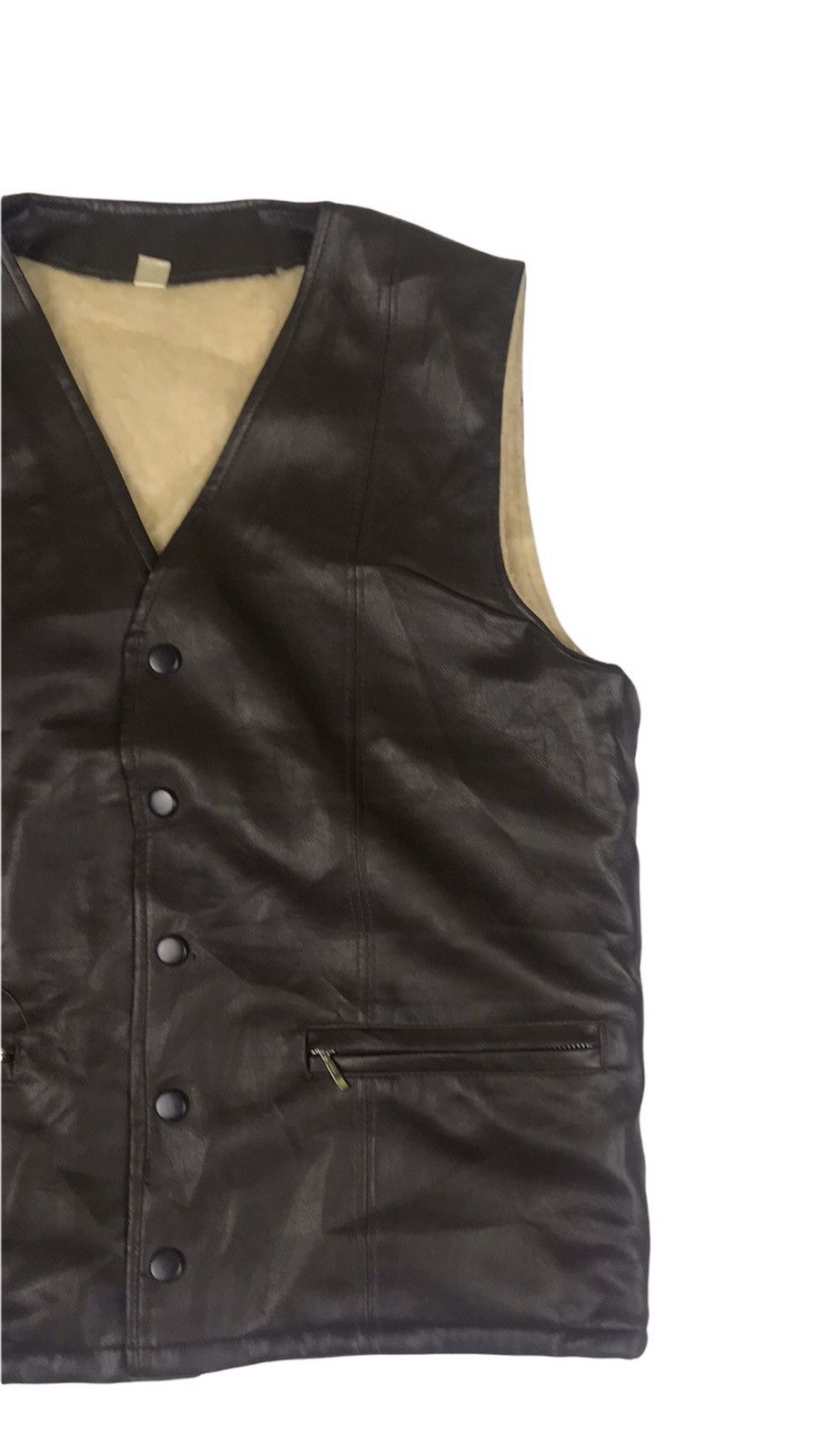 Genuine Leather Avant grade Genuine Leather Sheepskin Inner Vest Size 38R - 2 Thumbnail
