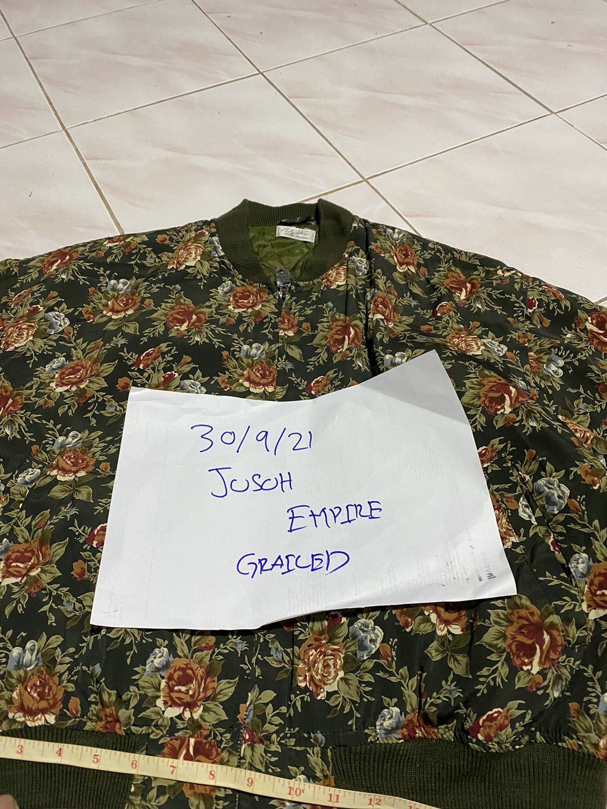 Japanese Brand 🔥DHL SHIPPING🔥FLOWERS MOTIFS BOMBER JACKET Size US L / EU 52-54 / 3 - 7 Thumbnail