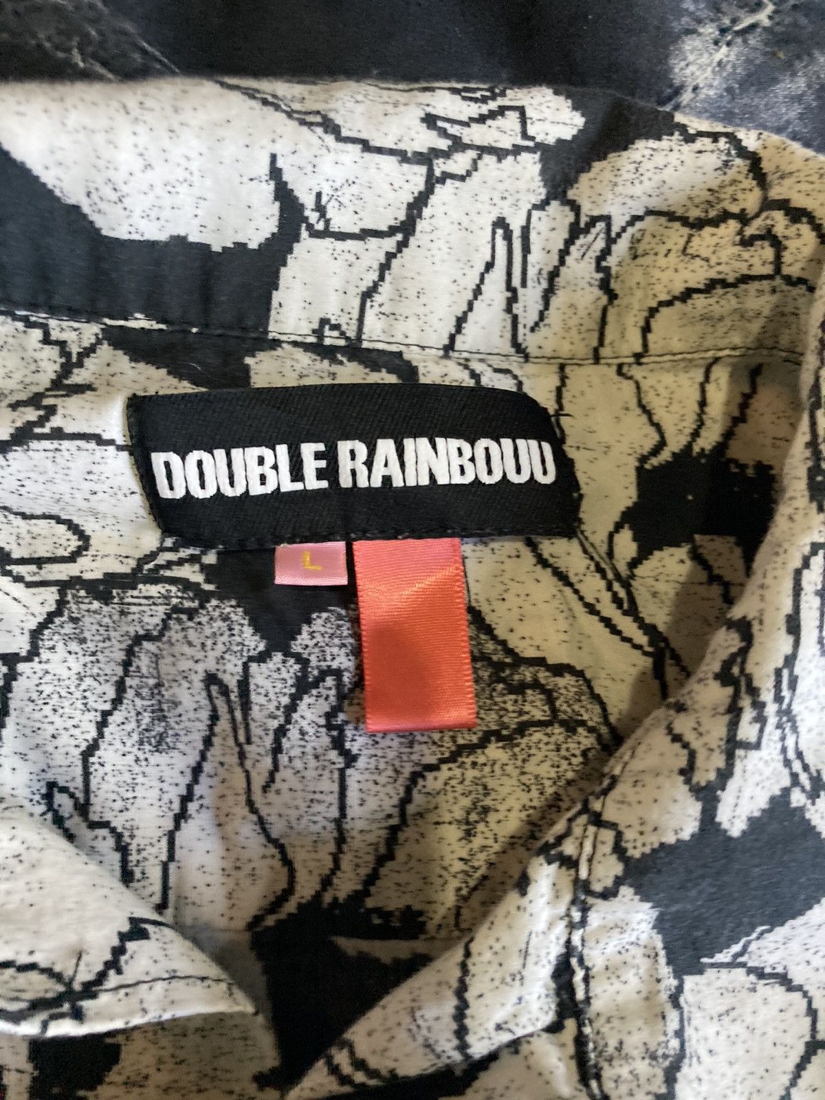 Double Rainbouu Black Space Junk deals Shirt Camp Collar Button Up