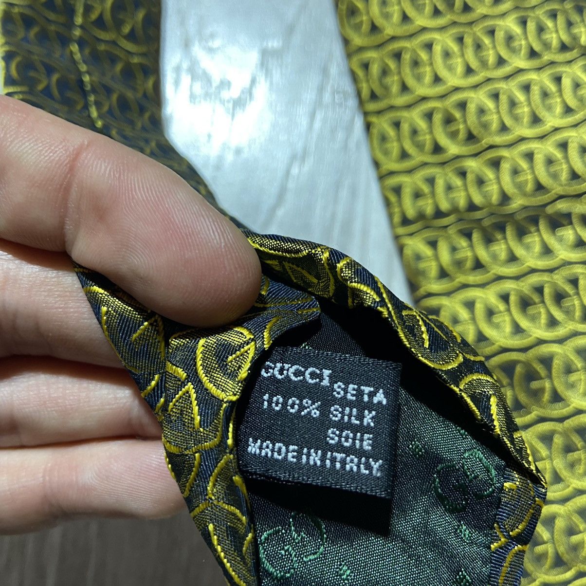 Gucci Vintage Gucci Monogrammed Silk Tie Size ONE SIZE - 3 Thumbnail