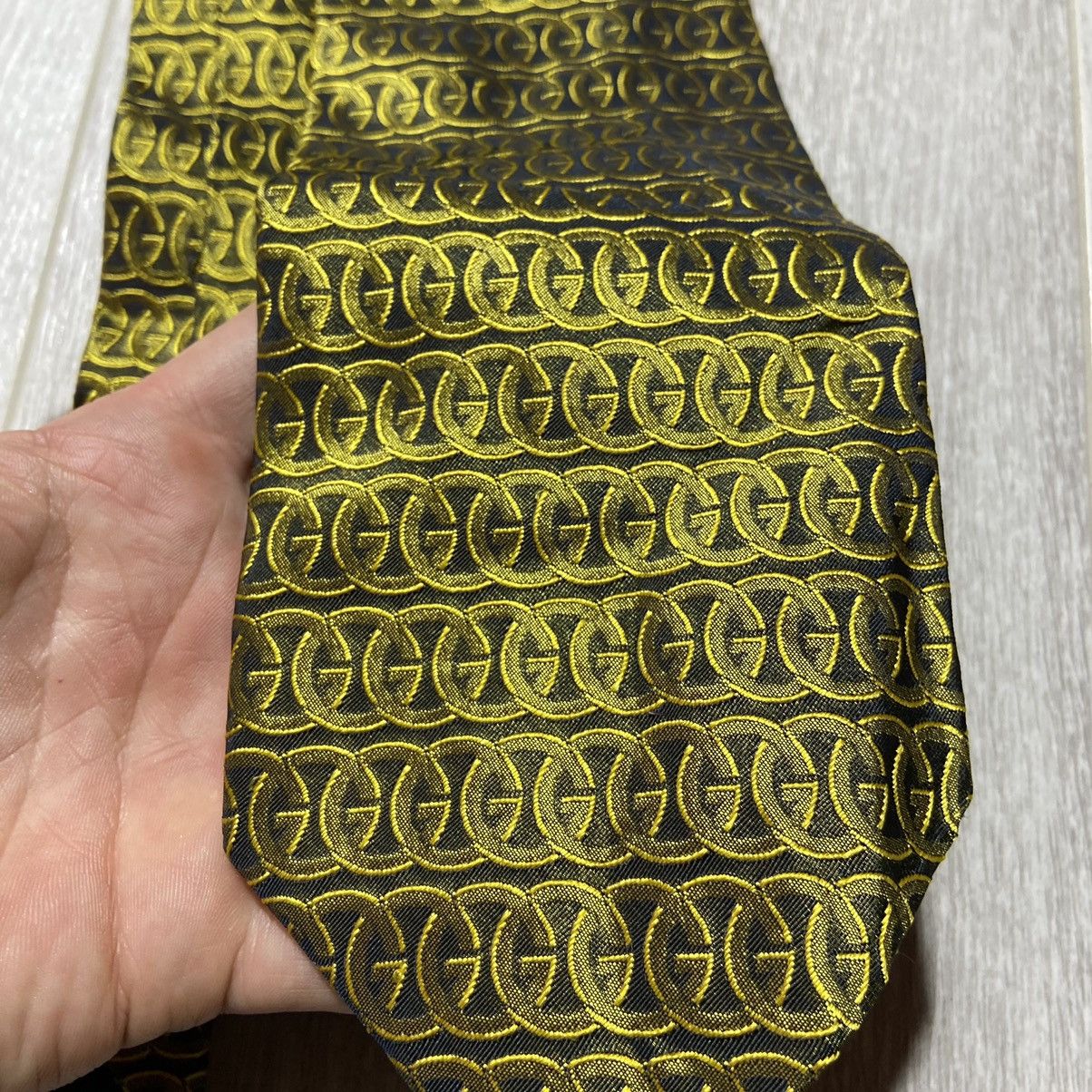 Gucci Vintage Gucci Monogrammed Silk Tie Size ONE SIZE - 4 Thumbnail