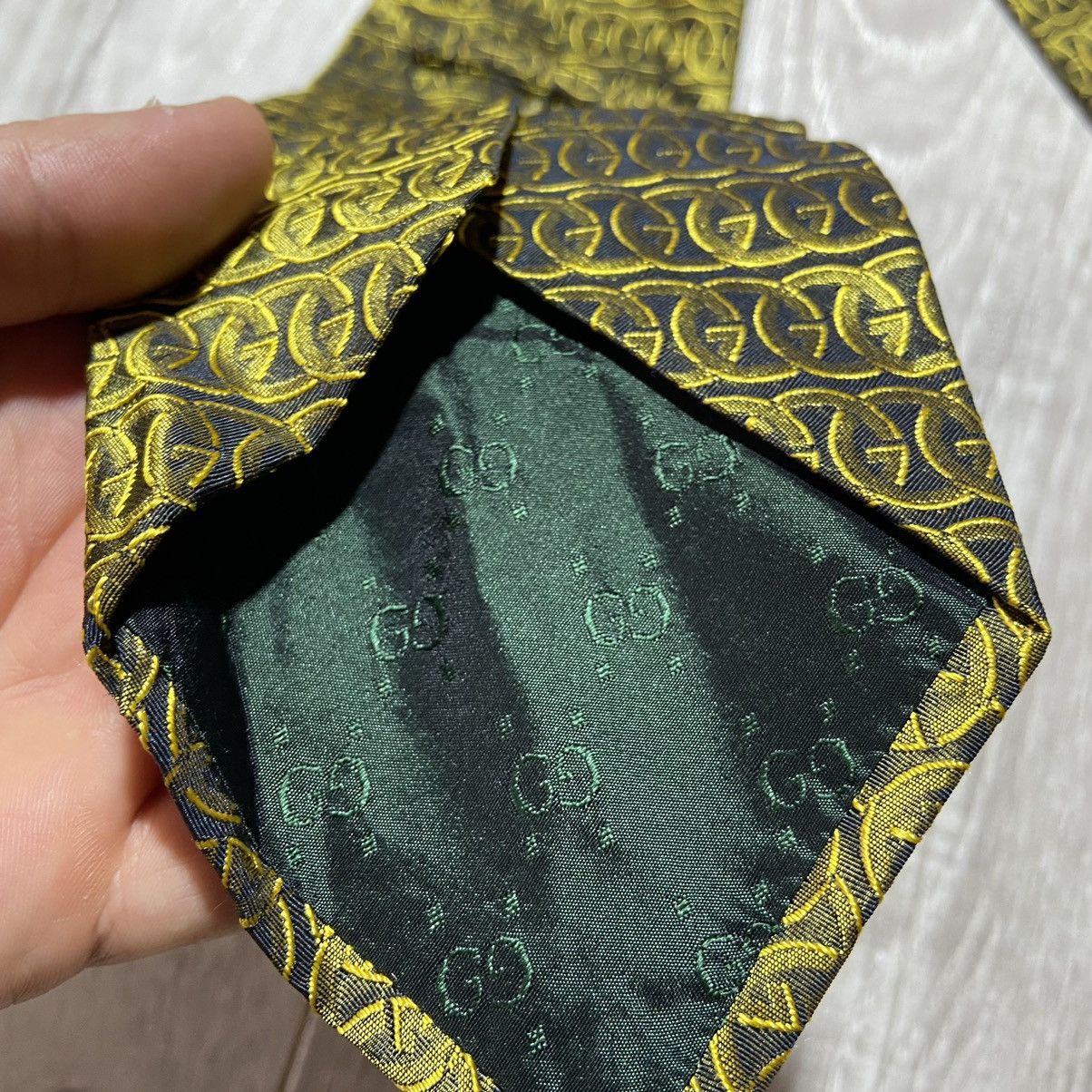 Gucci Vintage Gucci Monogrammed Silk Tie Size ONE SIZE - 6 Thumbnail
