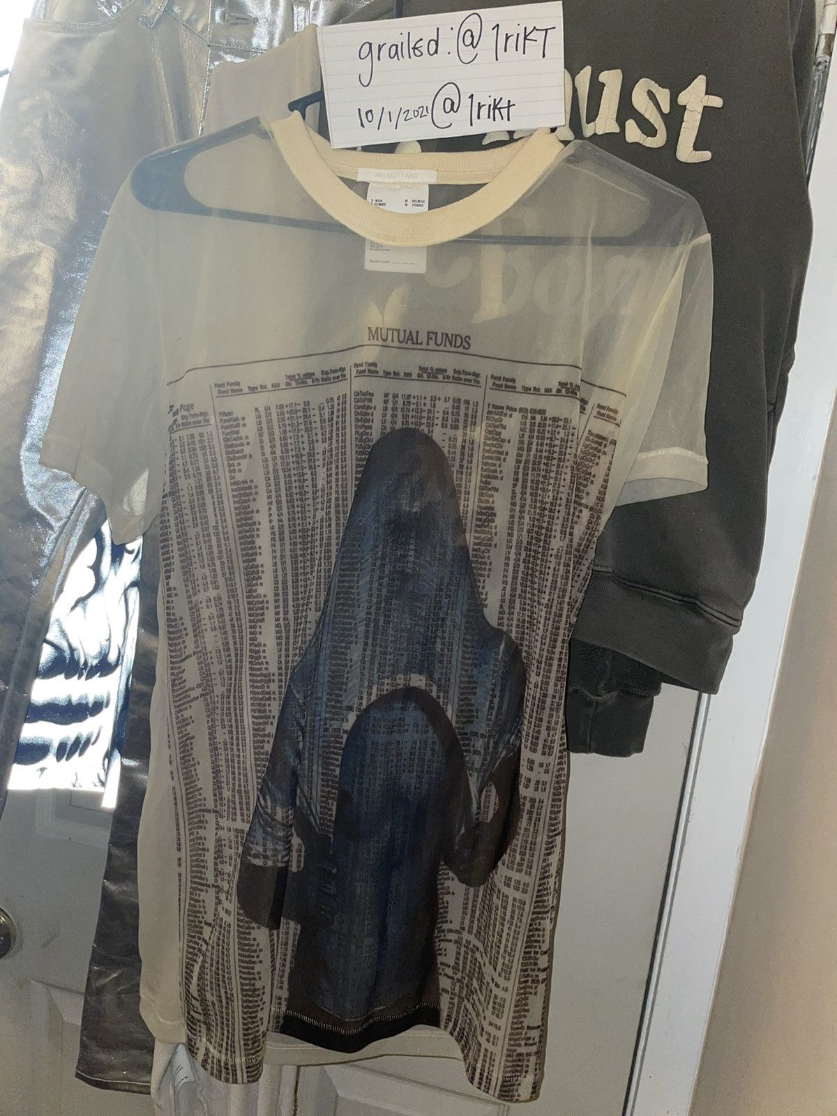 トップス Helmut Lang MUTUAL FUNDS sheer tops 🌐 Unisex Helmut Lang 'Mutual Funds' mesh top (SOLD) 🌐
