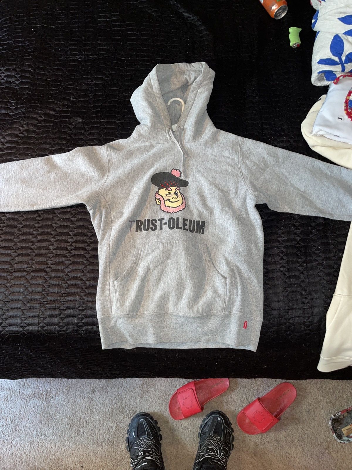 Supreme Rust-Oleum Hoodie Worn and Designed by Pierre Borne