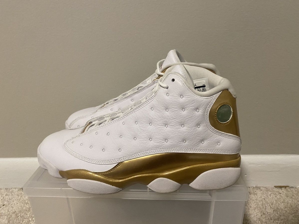 NIKE AIR JORDAN 13 DMP, Size 9.5 414571-135, White/Gold, With Box