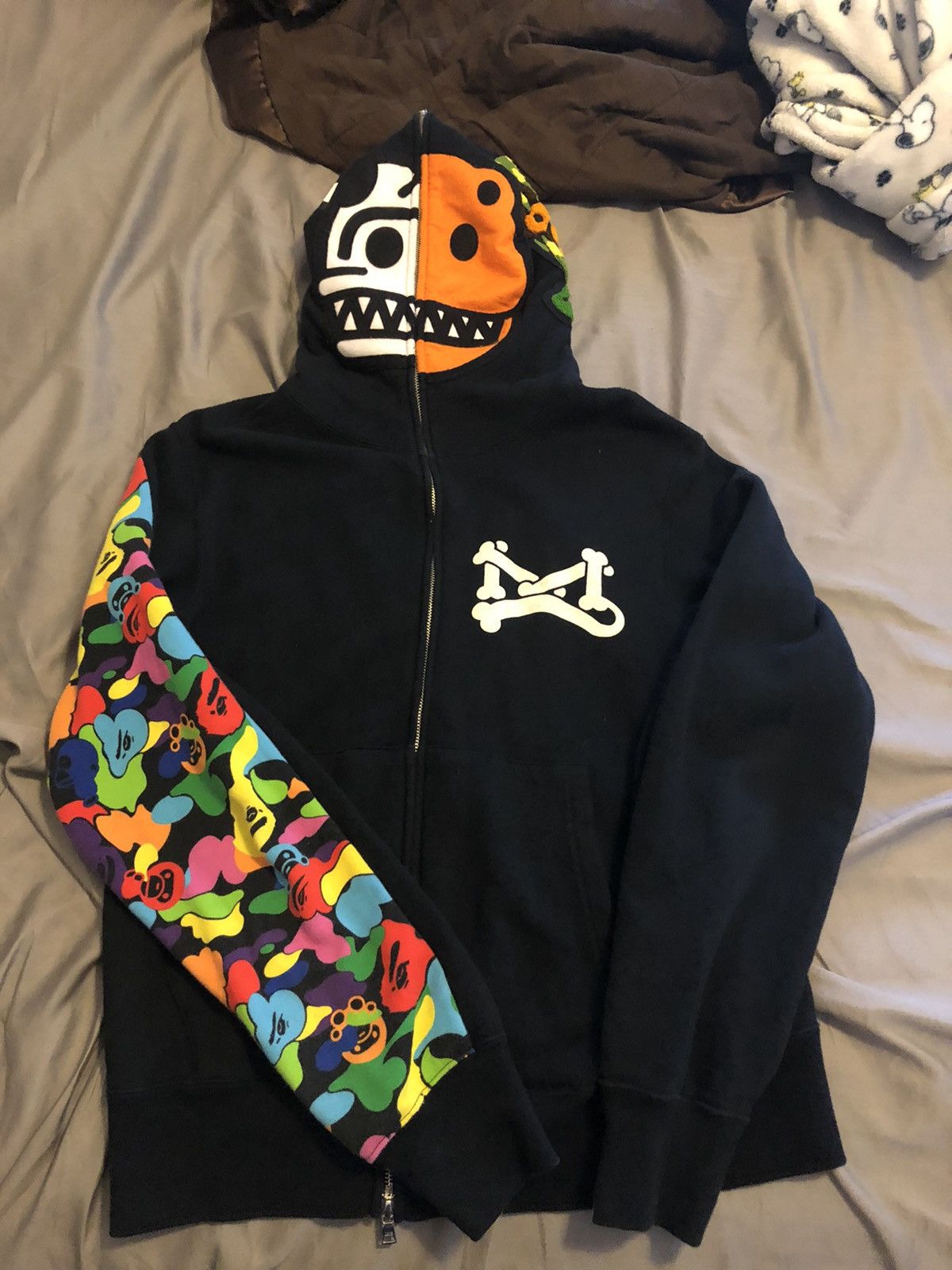 Bape VERY RARE A Bathing Ape Shark Wgw Camo Hoodie Full zipper Grailed