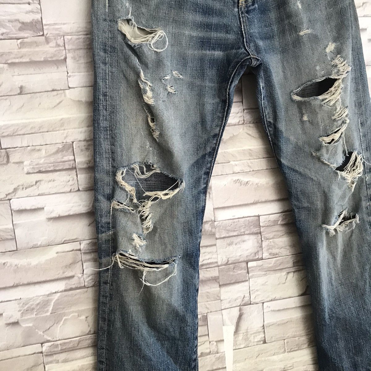 Global Work GLOBAL WALK Distressed Denim Selvedge Jeans Size US 30 / EU 46 - 5 Thumbnail