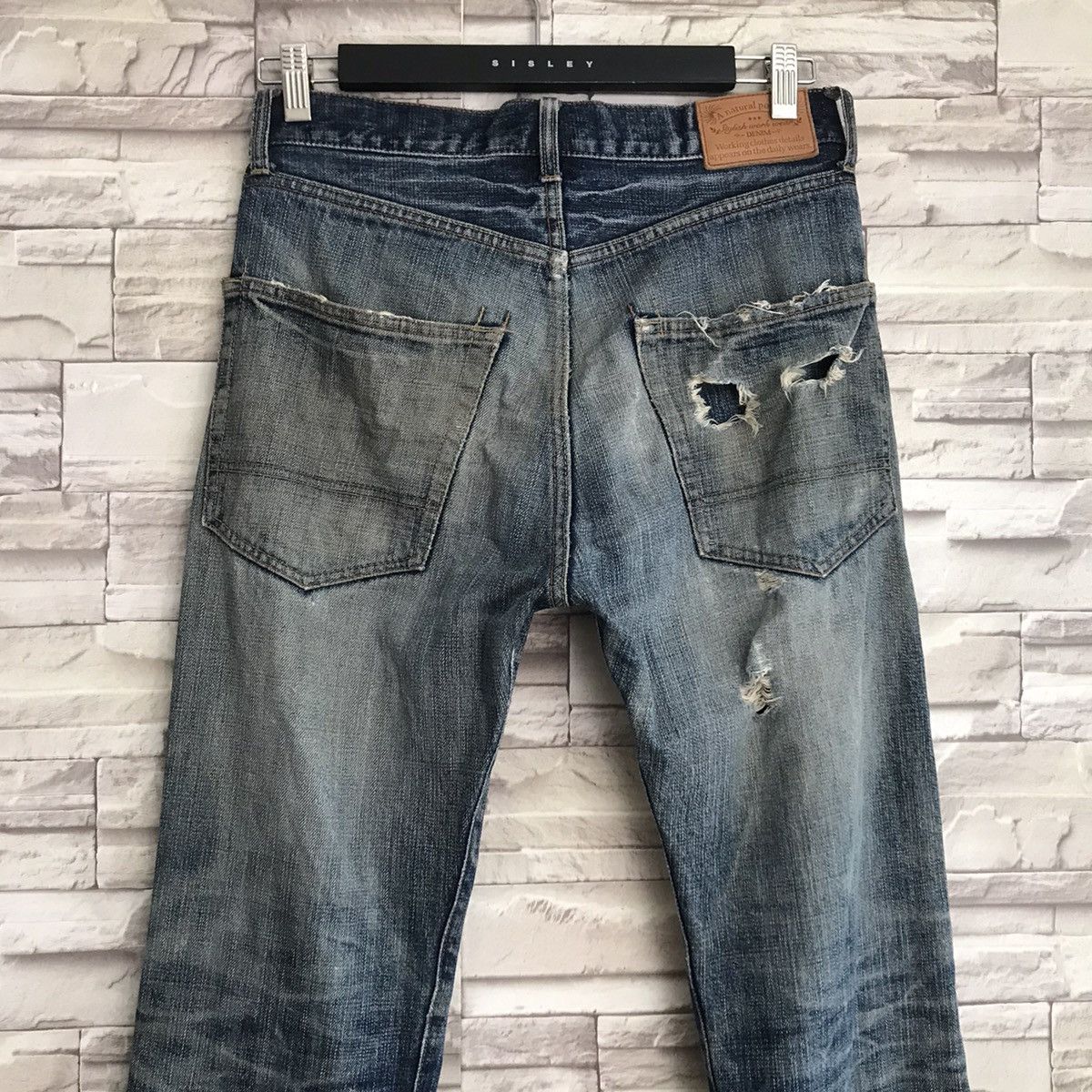 Global Work GLOBAL WALK Distressed Denim Selvedge Jeans Size US 30 / EU 46 - 10 Thumbnail
