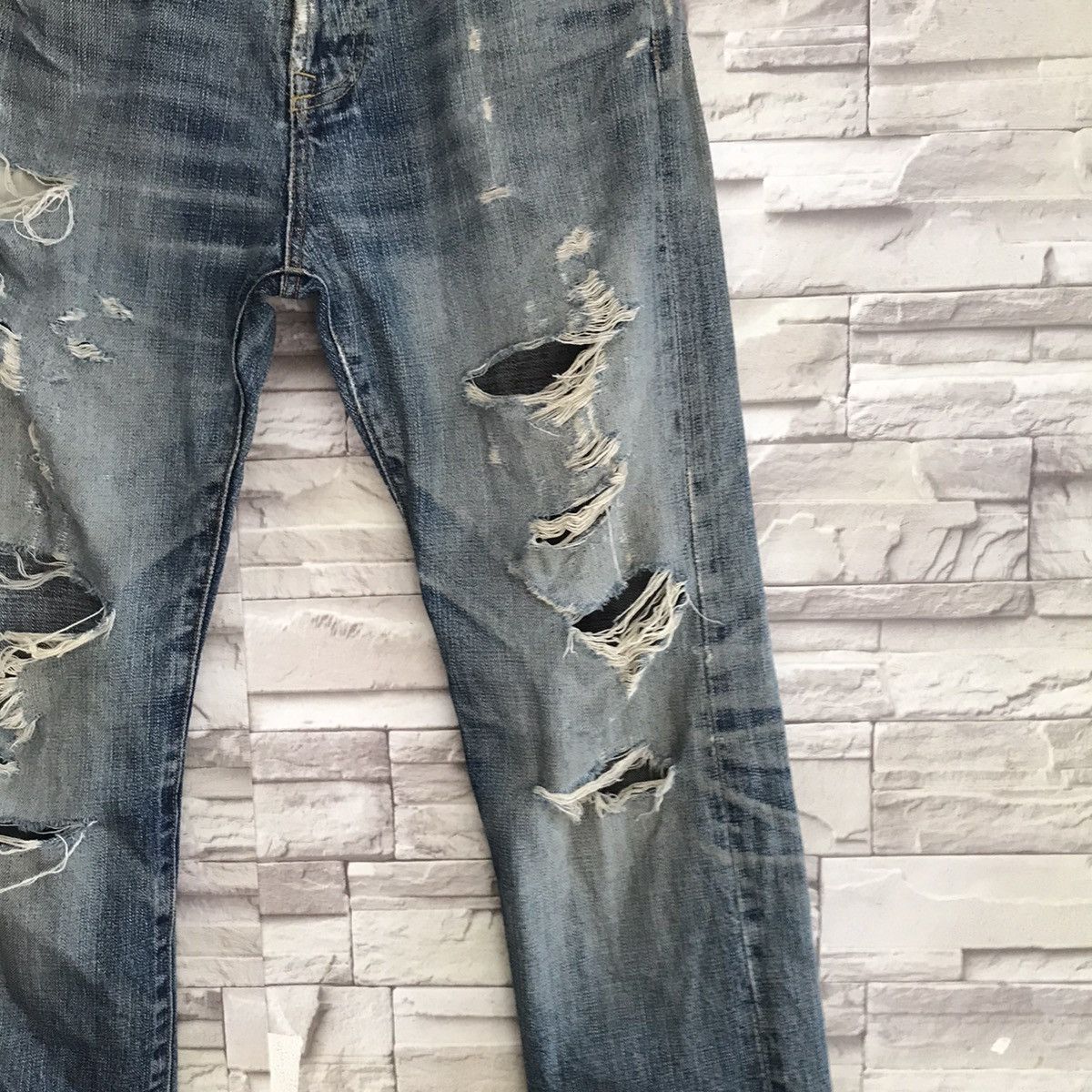 Global Work GLOBAL WALK Distressed Denim Selvedge Jeans Size US 30 / EU 46 - 6 Thumbnail