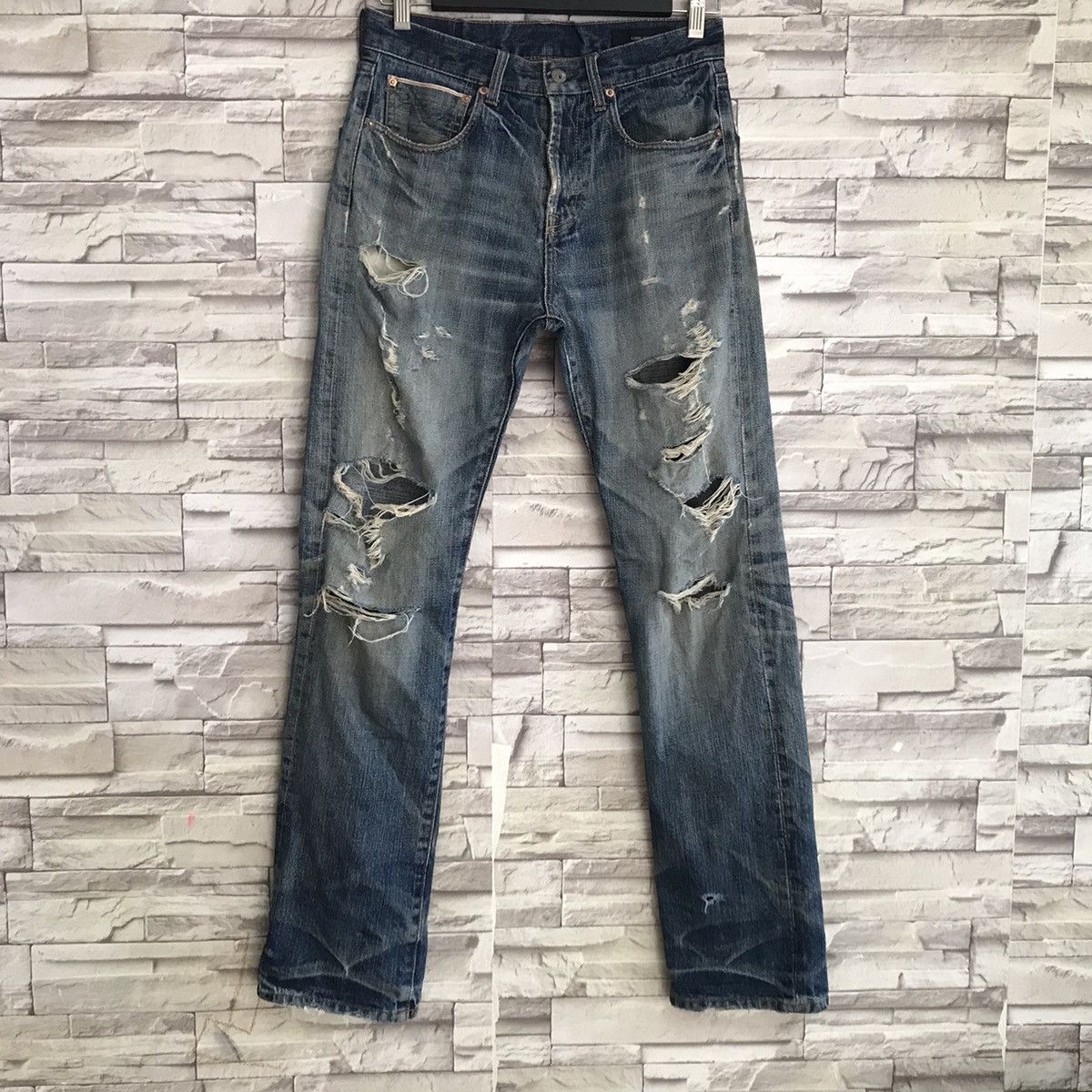 Global Work GLOBAL WALK Distressed Denim Selvedge Jeans Size US 30 / EU 46 - 3 Thumbnail