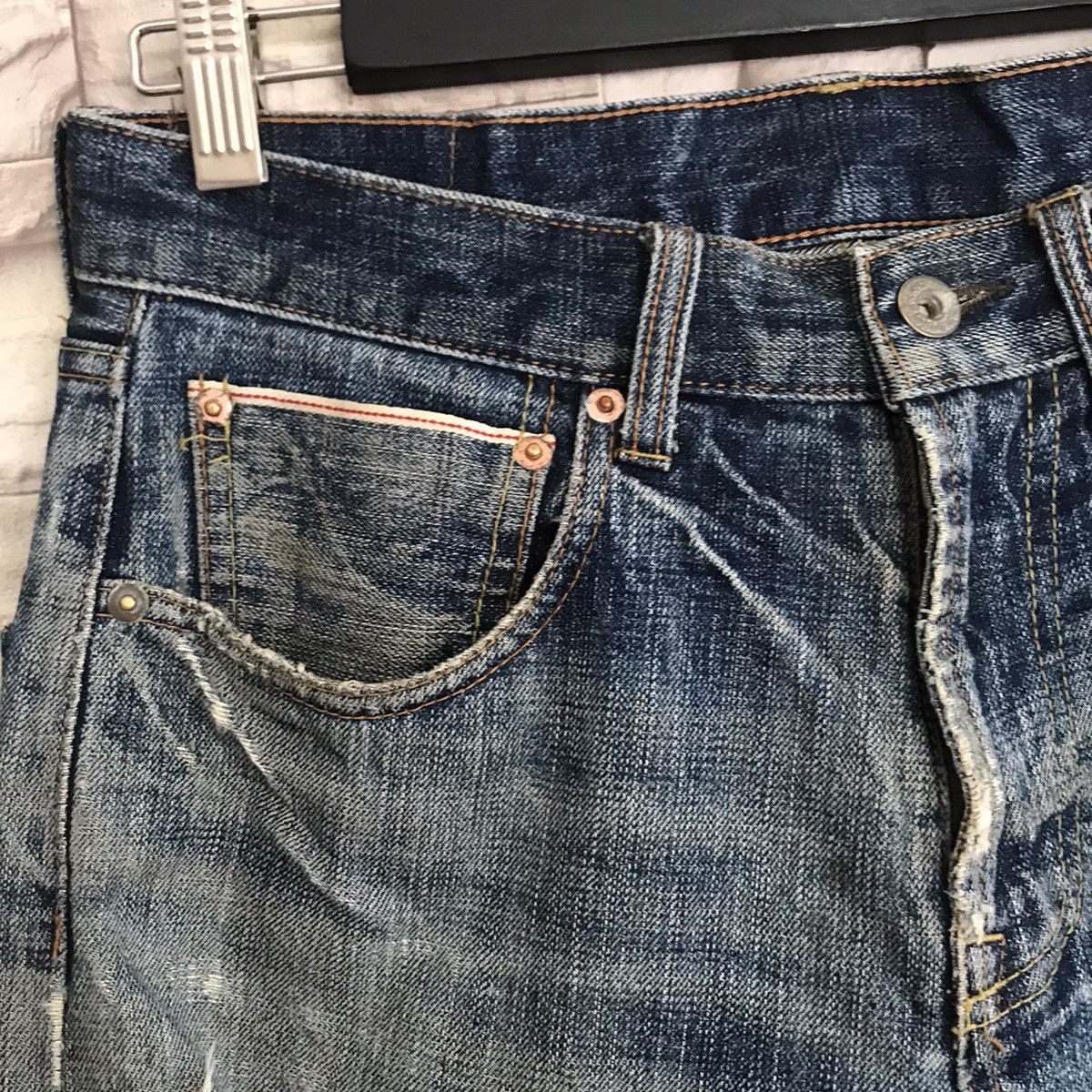 Global Work GLOBAL WALK Distressed Denim Selvedge Jeans Size US 30 / EU 46 - 8 Thumbnail