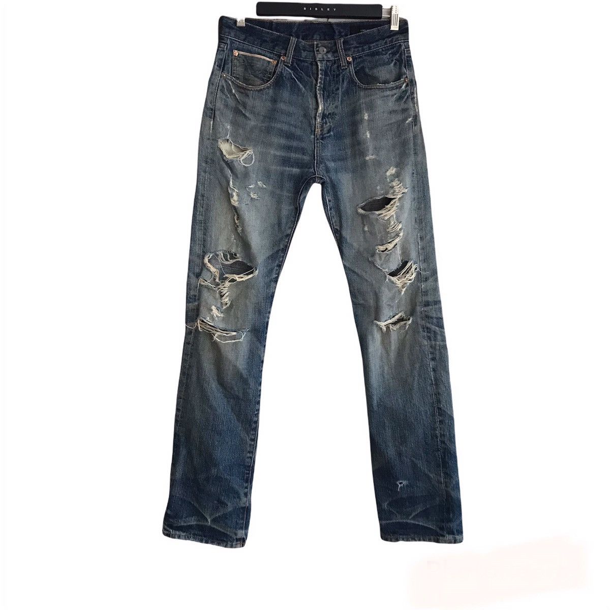 Global Work GLOBAL WALK Distressed Denim Selvedge Jeans Size US 30 / EU 46 - 1 Thumbnail