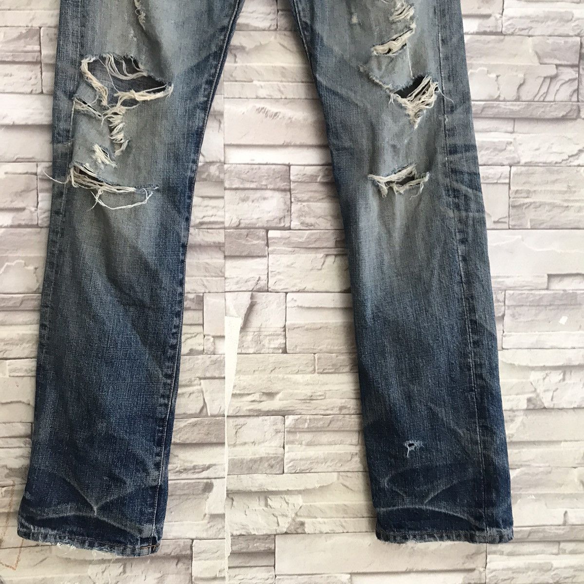 Global Work GLOBAL WALK Distressed Denim Selvedge Jeans Size US 30 / EU 46 - 7 Thumbnail
