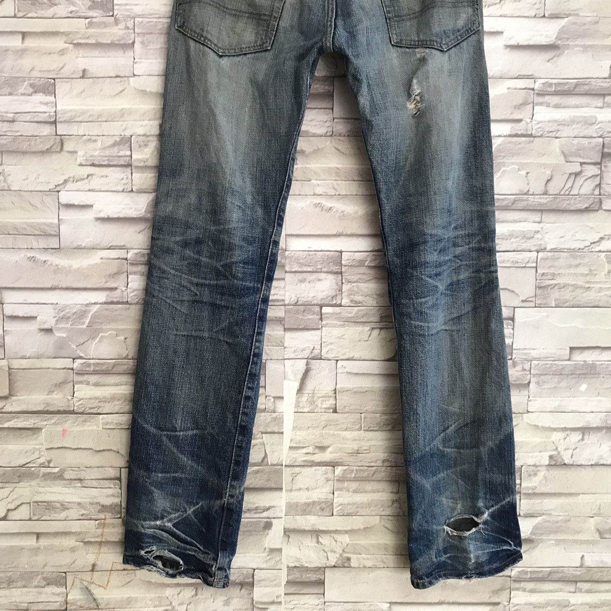 Global Work GLOBAL WALK Distressed Denim Selvedge Jeans Size US 30 / EU 46 - 11 Thumbnail