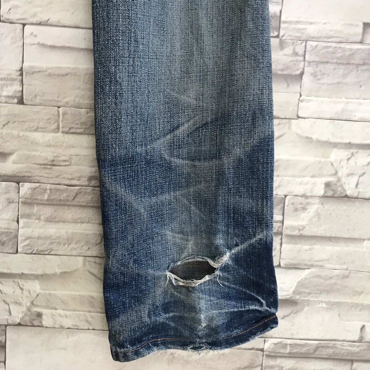 Global Work GLOBAL WALK Distressed Denim Selvedge Jeans Size US 30 / EU 46 - 13 Thumbnail